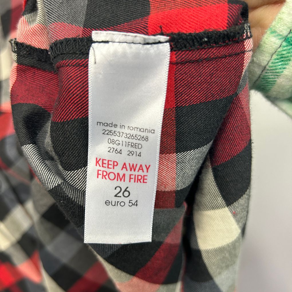 Evans Red Check Flannel Shirt - Size 26