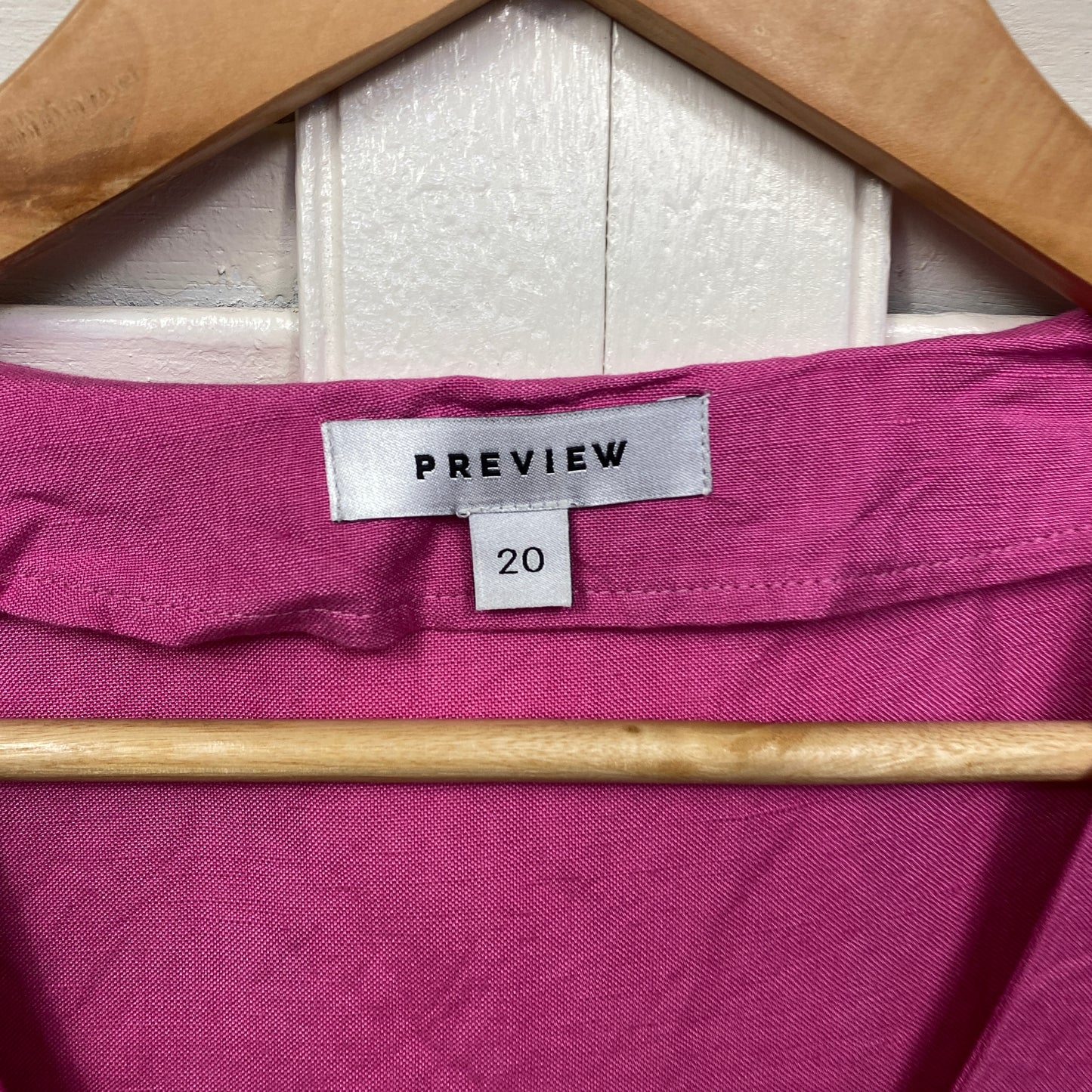 Preview Top Size 20 Plus Pink Short Sleeve Linen Blend