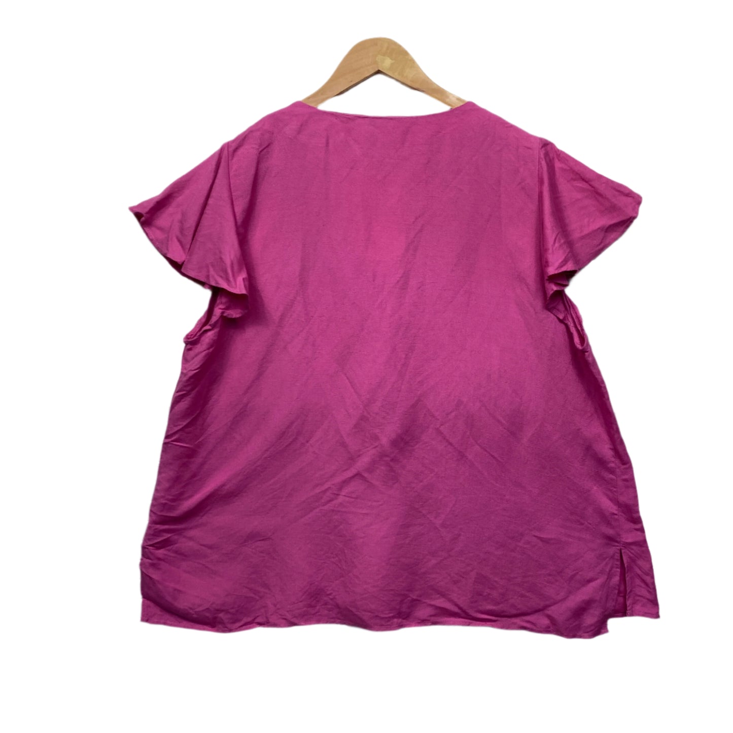 Preview Top Size 20 Plus Pink Short Sleeve Linen Blend