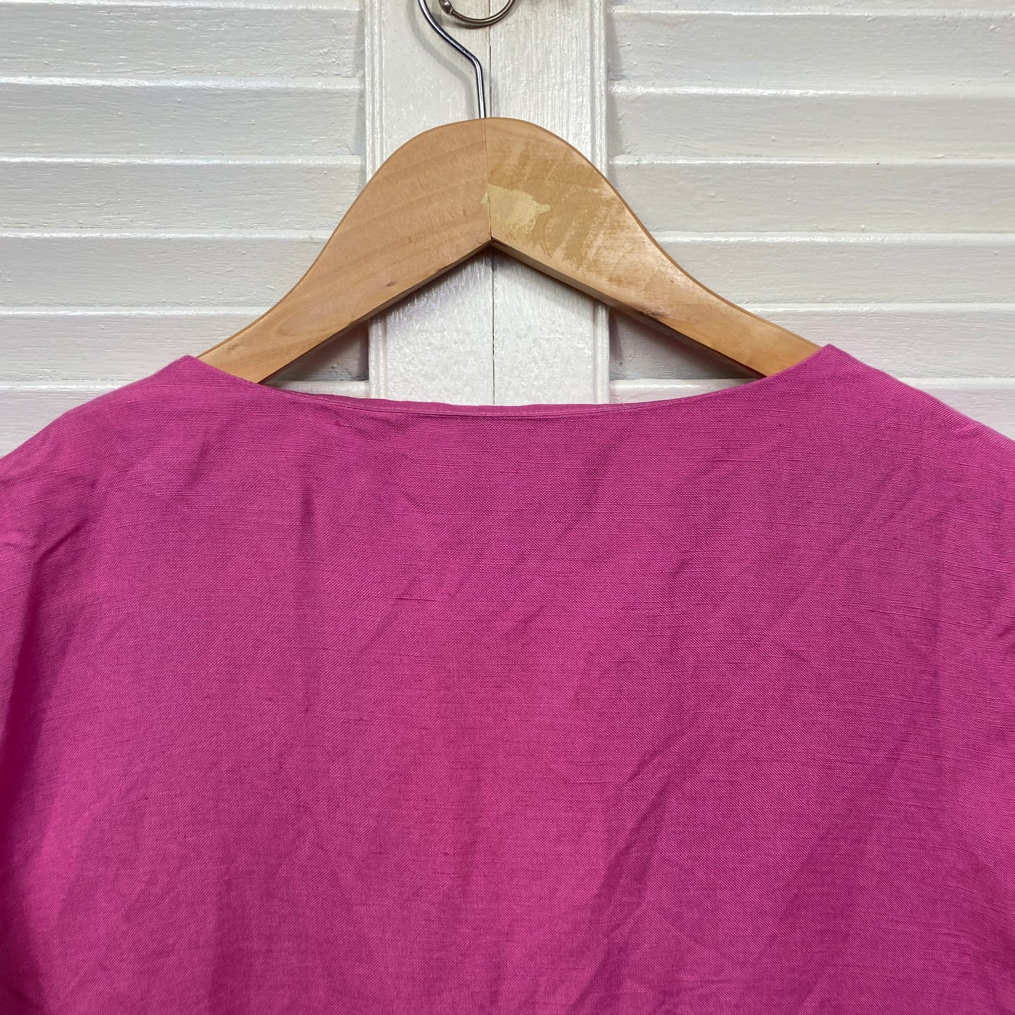 Preview Top Size 20 Plus Pink Short Sleeve Linen Blend