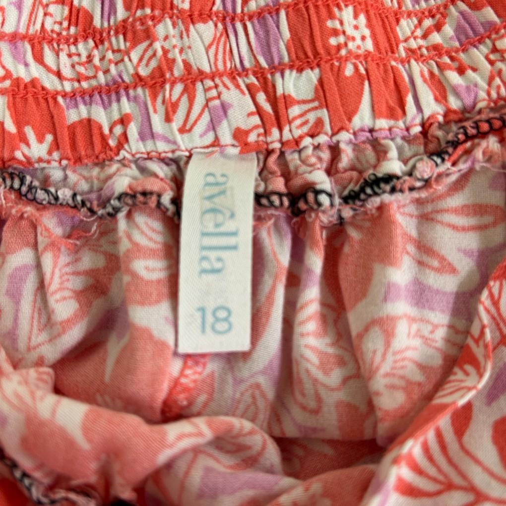 Avella Red Floral Skirt - Size 18