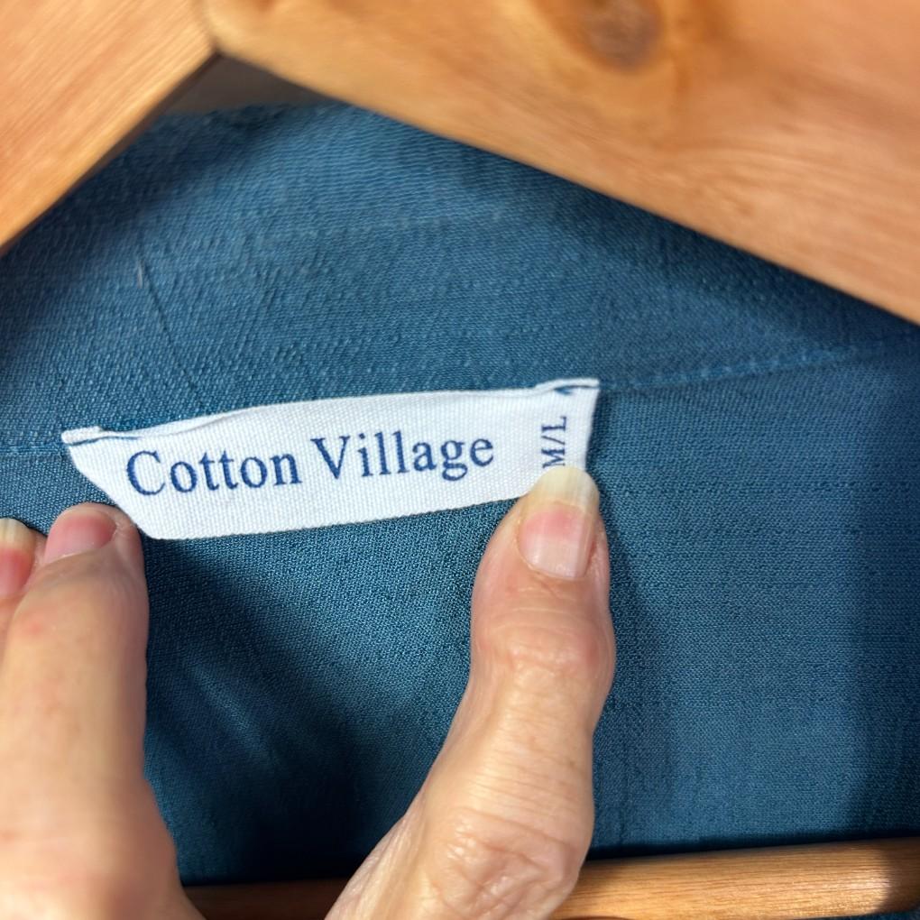 Cotton Village Teal Cotton Shirt - Size M/L