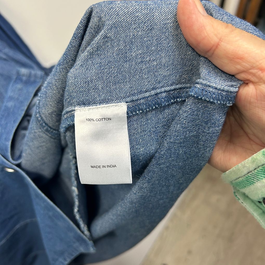 Virtuelle Blue Cotton Denim Shirt Dress - Size 20