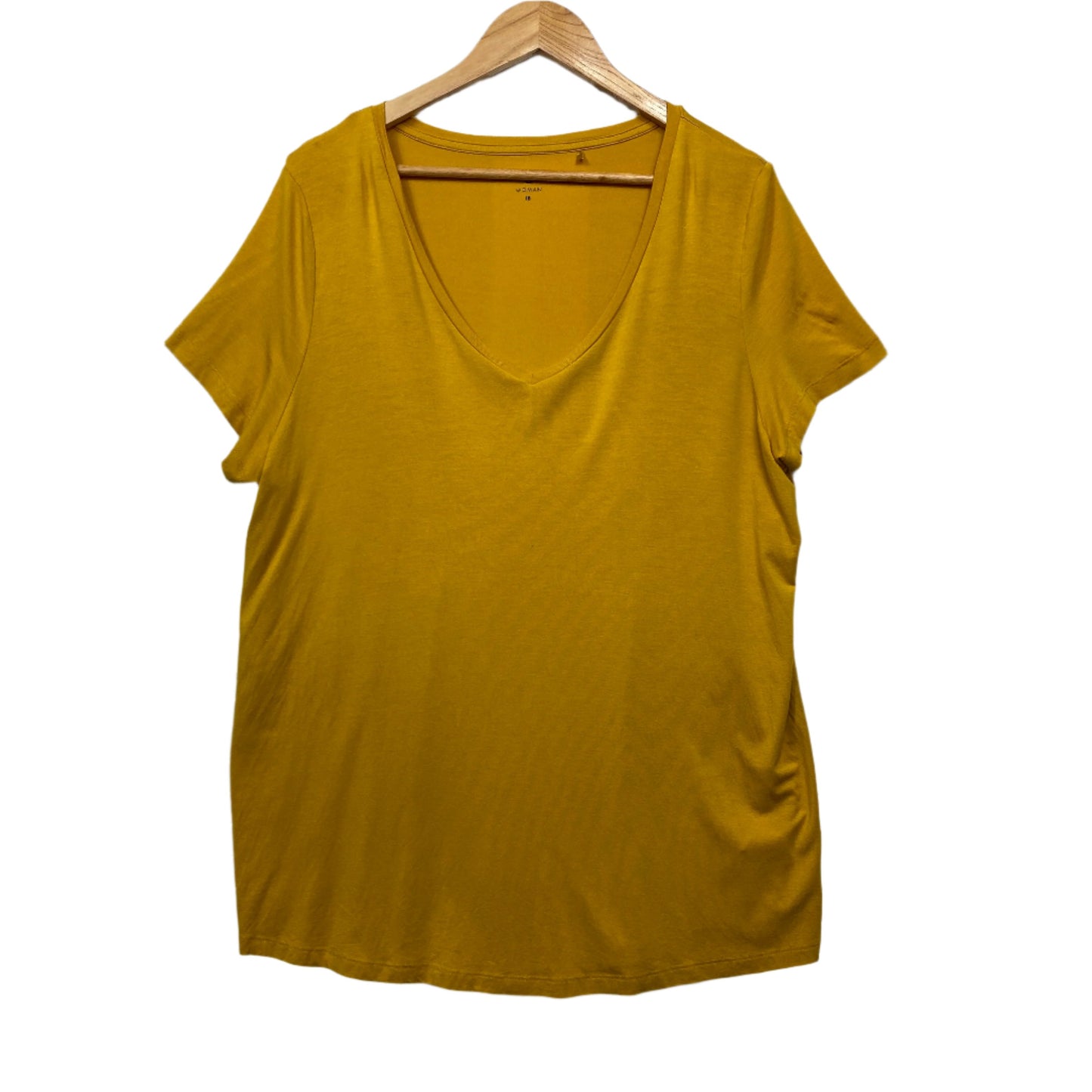 Target Top Womens Size 18 Mustard Short Sleeve Casual Modal