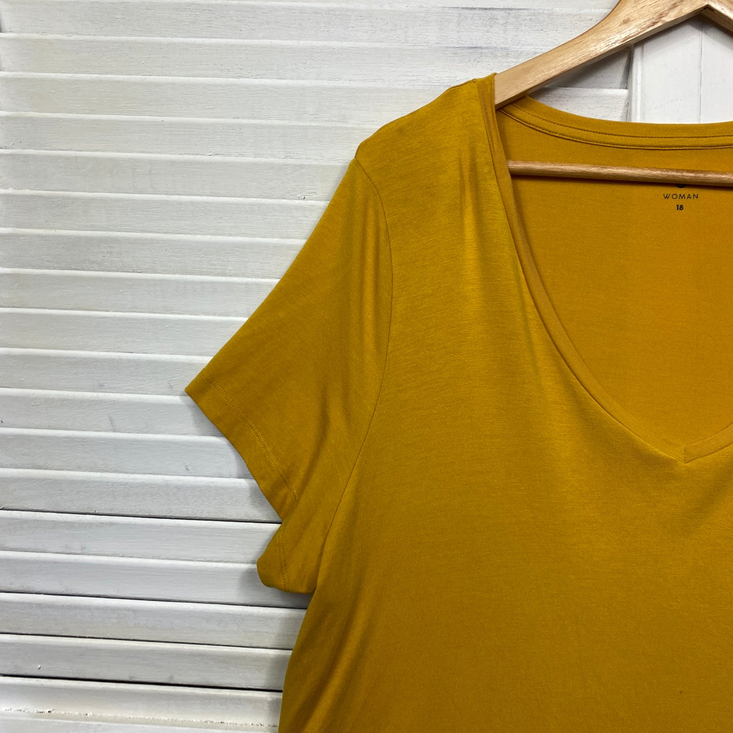 Target Top Womens Size 18 Mustard Short Sleeve Casual Modal