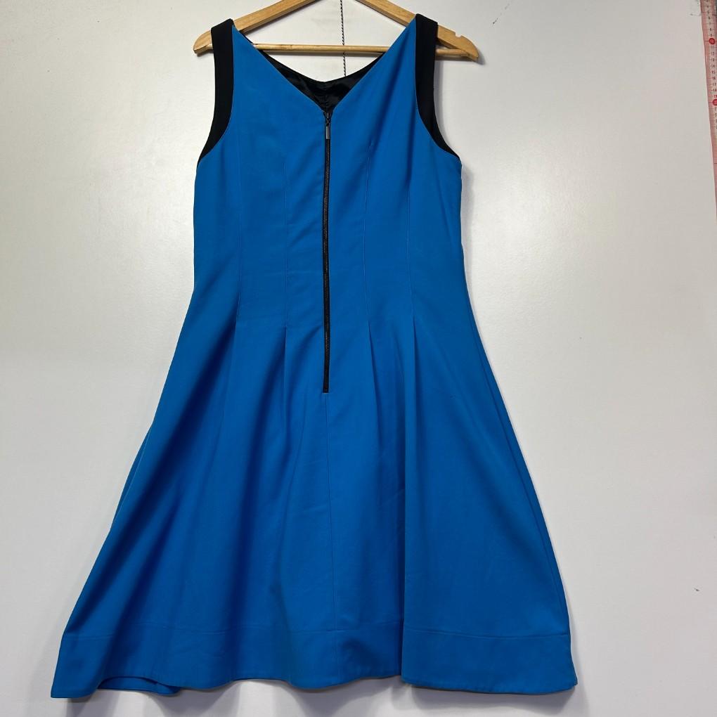 Veronika Maine Blue Cotton Dress - Size 14