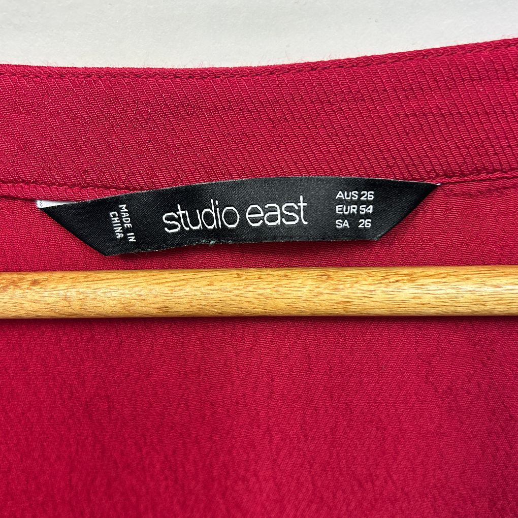 Studio East Red Lace-Up Top - Size 26