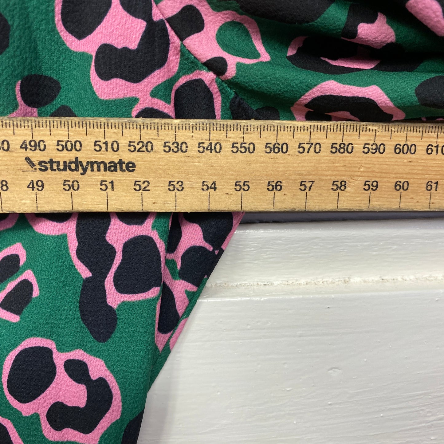 Lorraine Wrap Top Size 16 Green Pink Animal Print