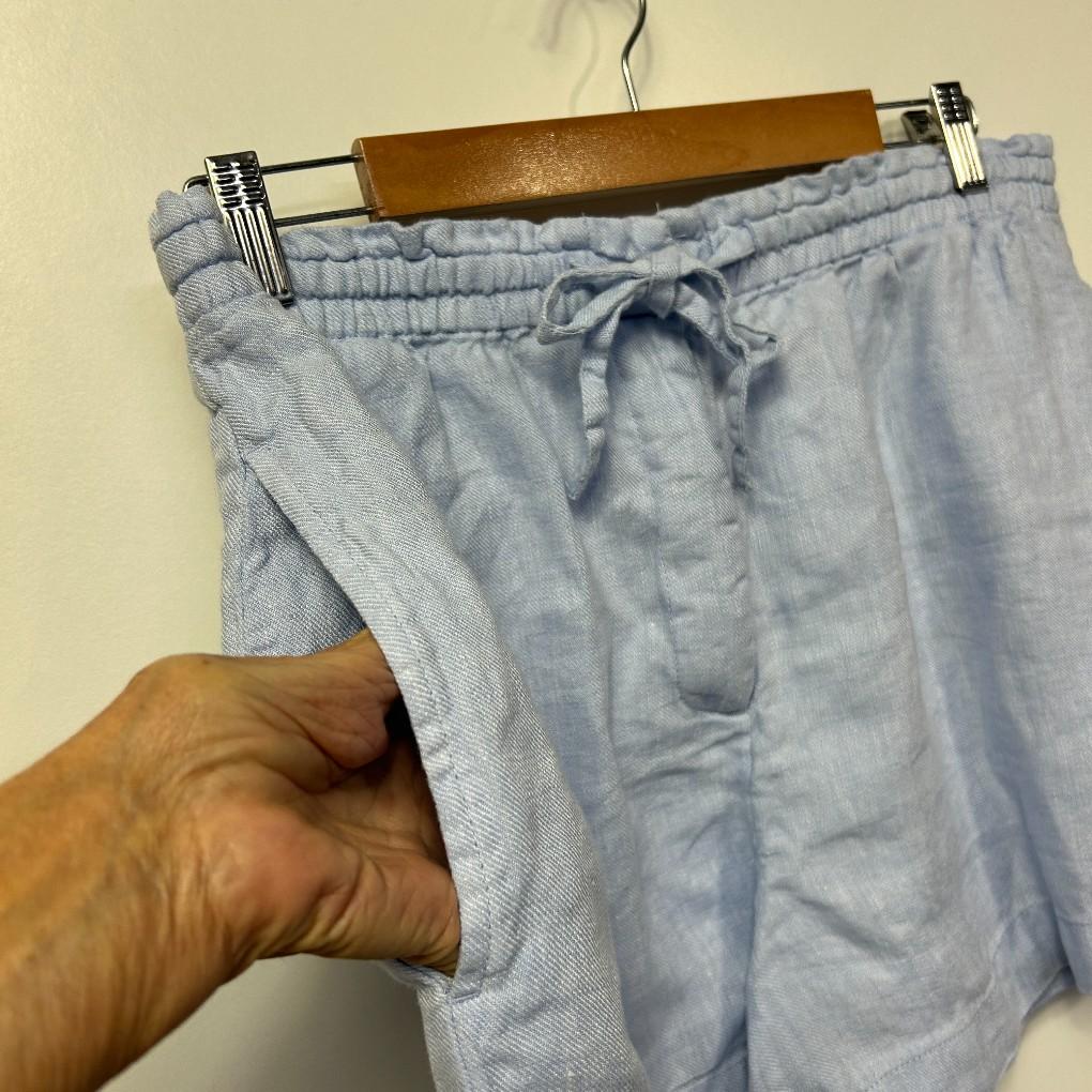 Country Road Blue Linen Shorts - Size 14