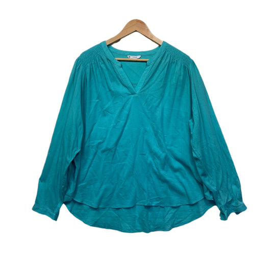 Target Top Size 20 Plus Teal Long Sleeve Cotton