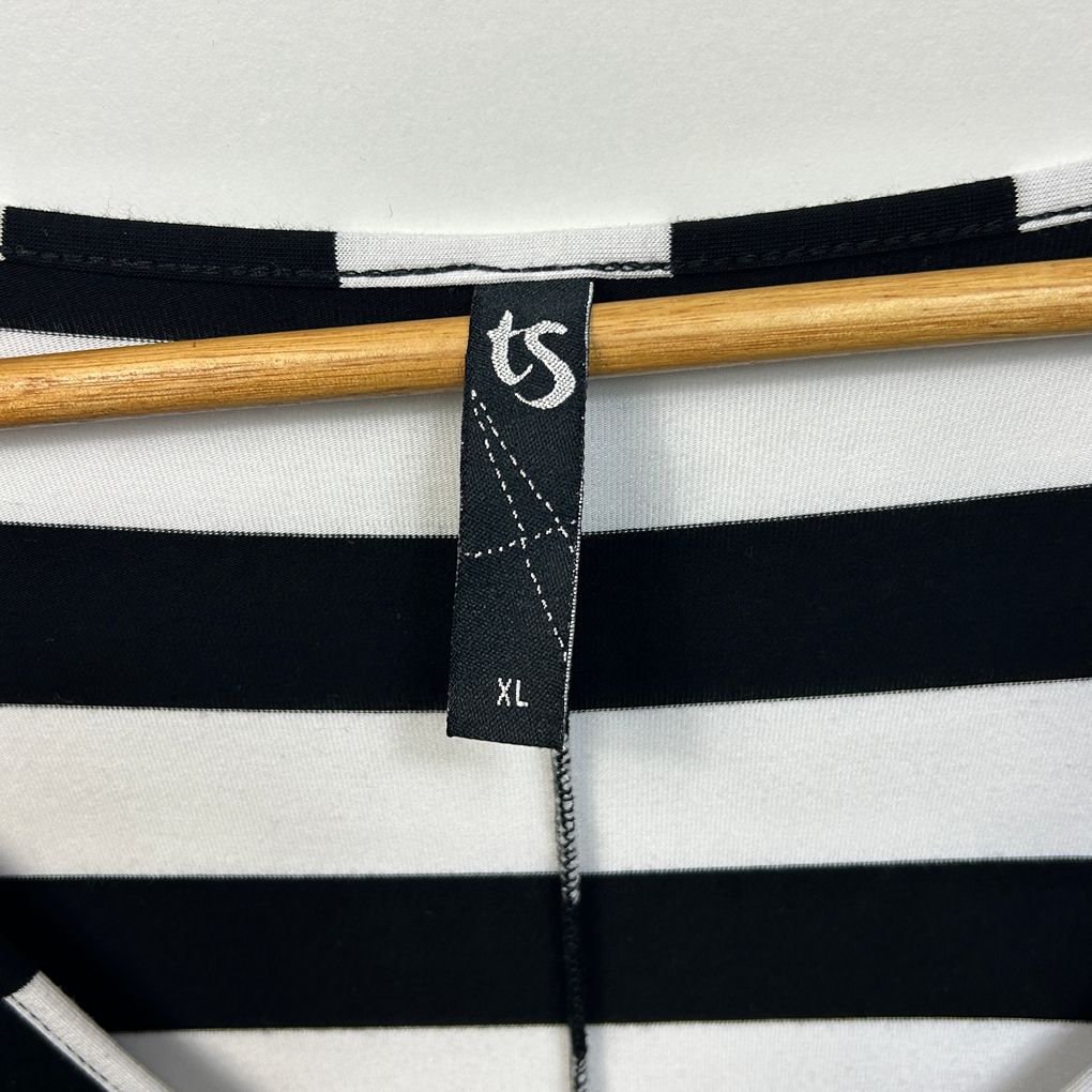 Taking Shape Black & White Striped Tunic Dress - Size 22/XL