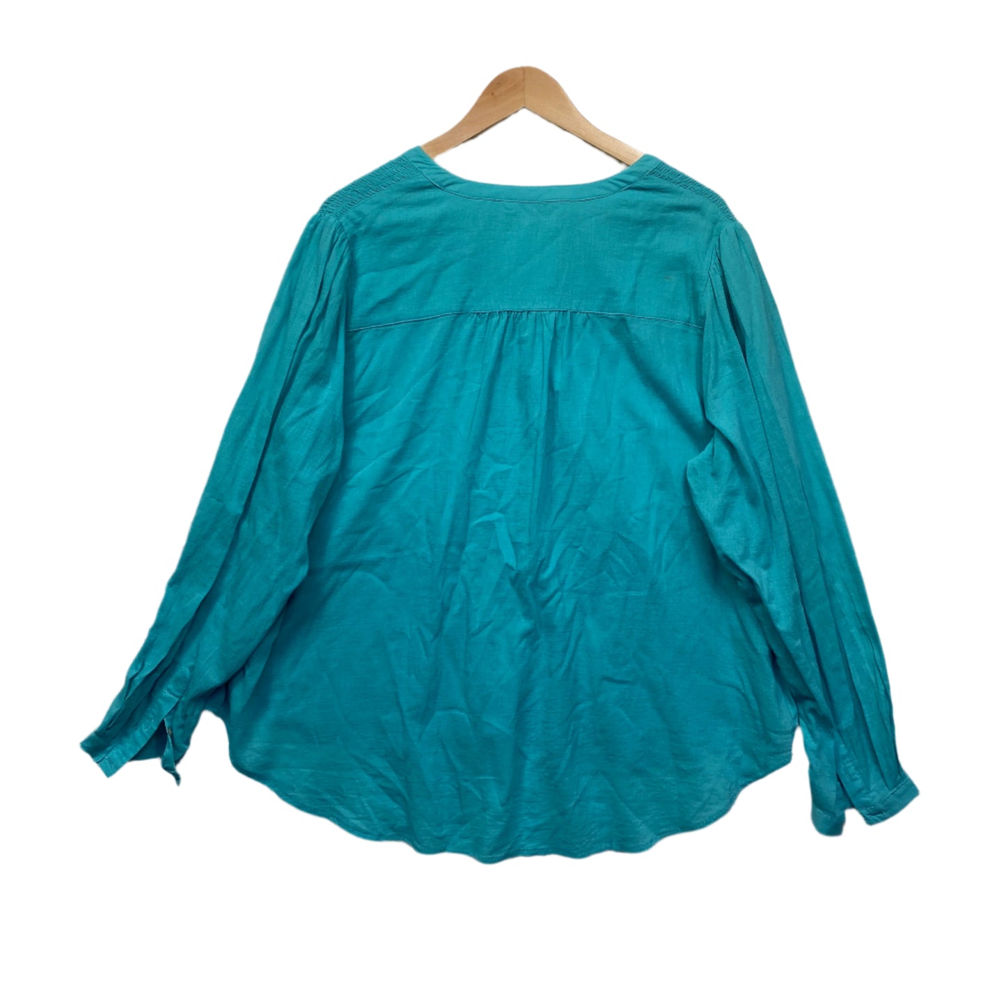 Target Top Size 20 Plus Teal Long Sleeve Cotton