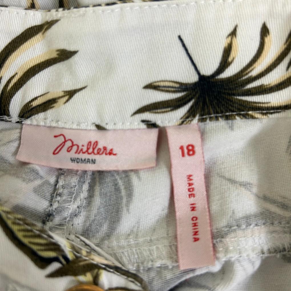 Millers White Cotton Shorts - Size 18