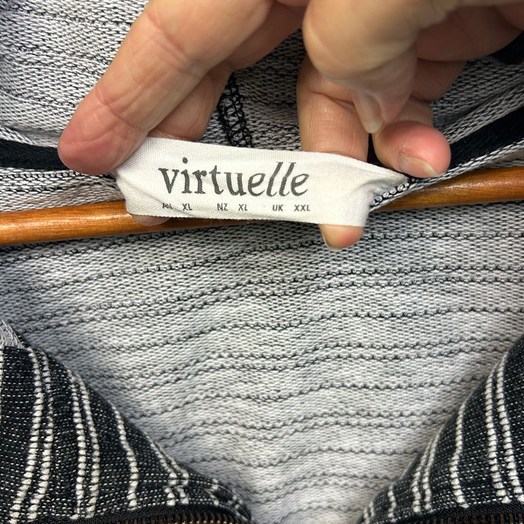 Virtuelle Charcoal Cotton Zip Jacket - Size 22/XL