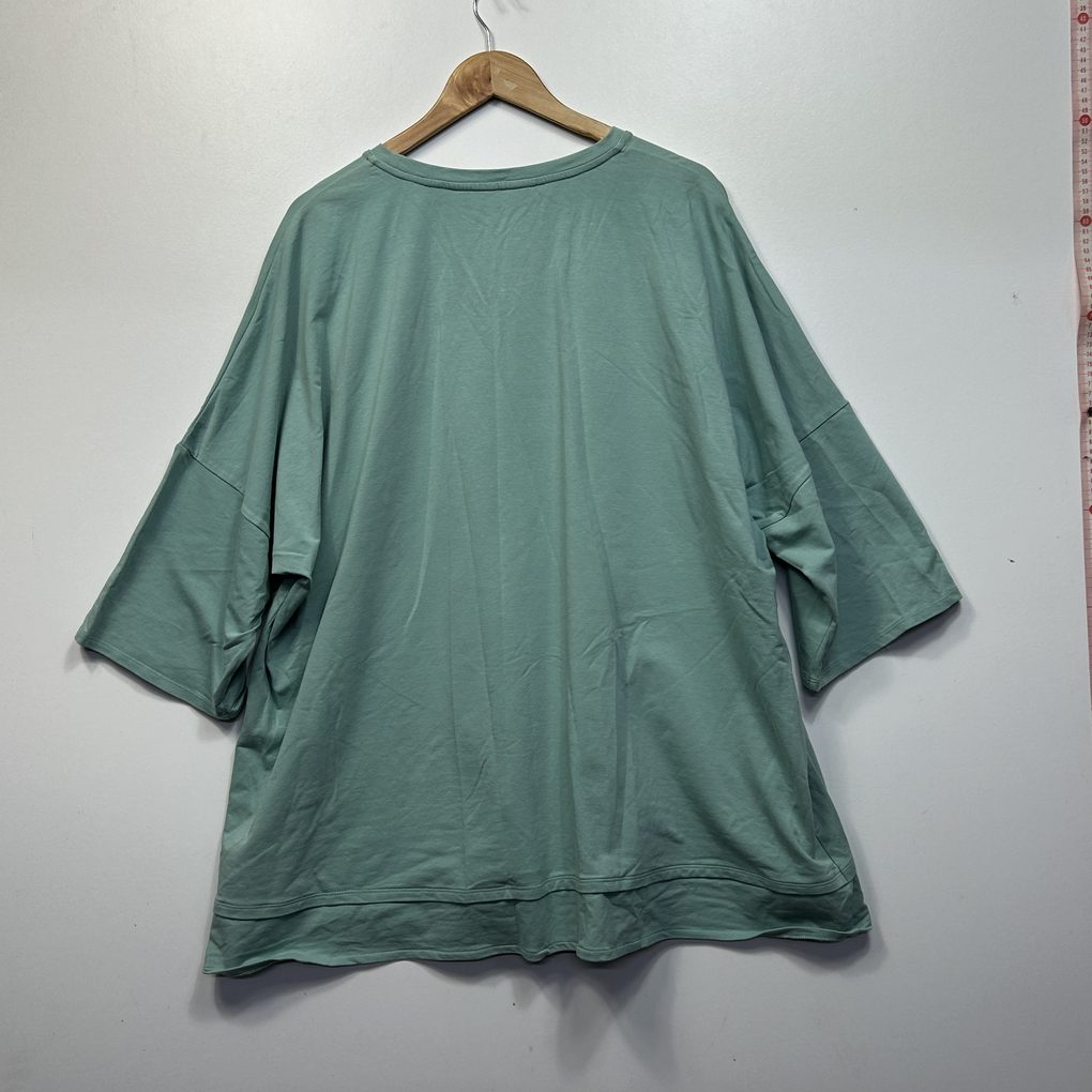Virtuelle Sage Green Sequins Cotton Top - Size 22/XL
