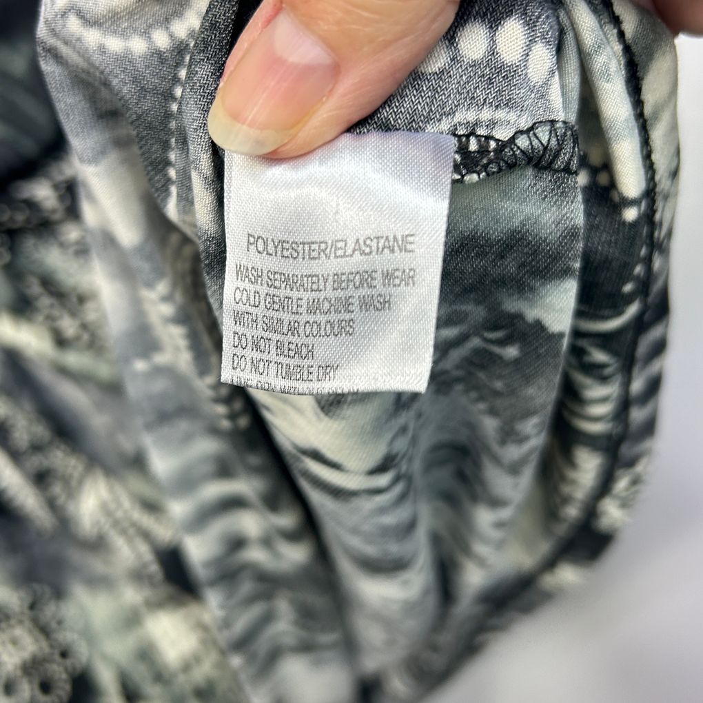 Autograph Black Abstract Print Top- Size 26