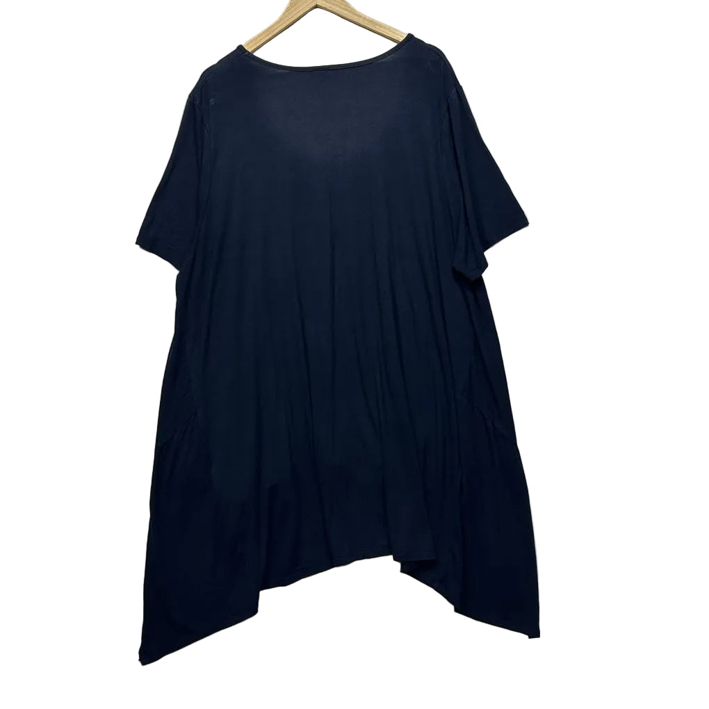 Taking Shape Navy Pineapple Print Top - Size  22/XL