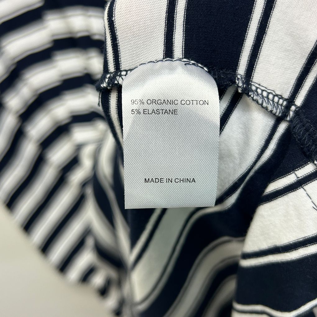 Virtuelle Navy Striped Cotton Dress - Size 22/XL