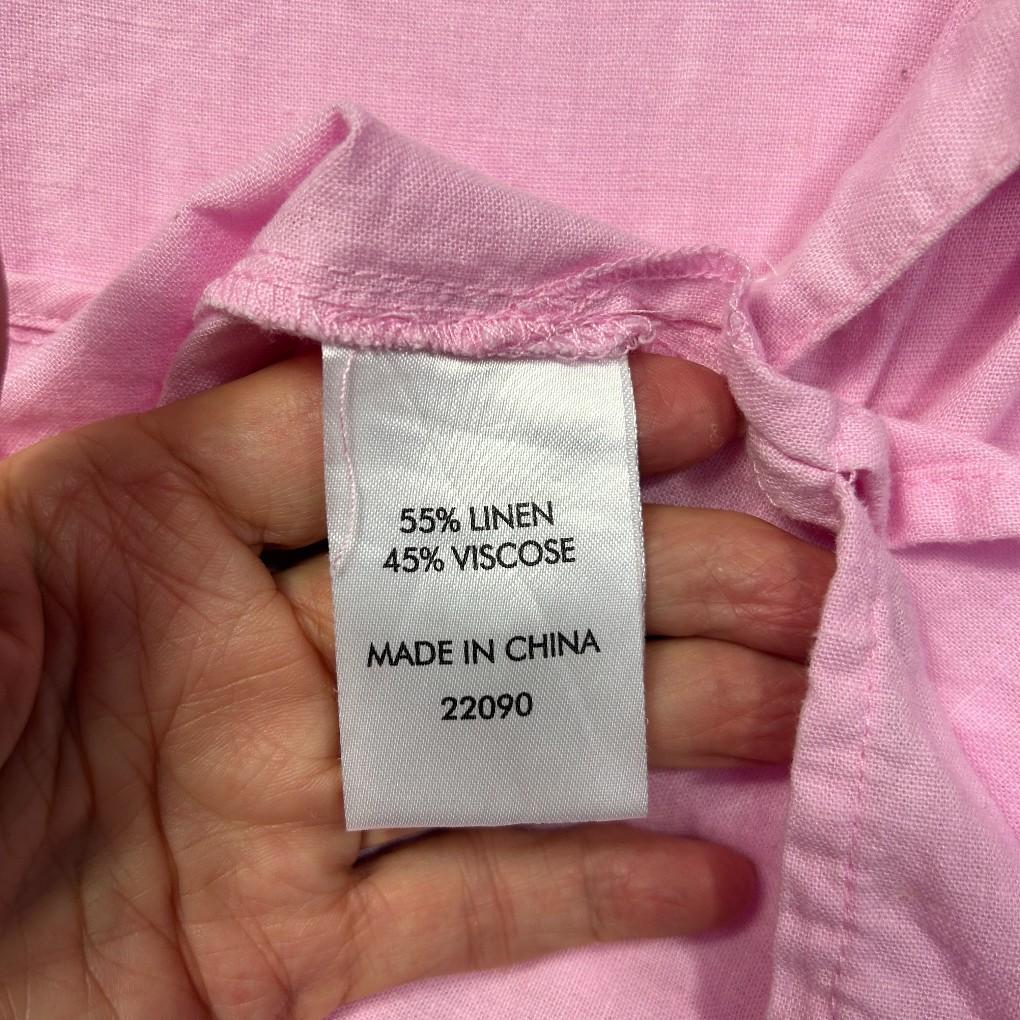 Suzanne Grae Linen Pink Linen Shirt - Size 24