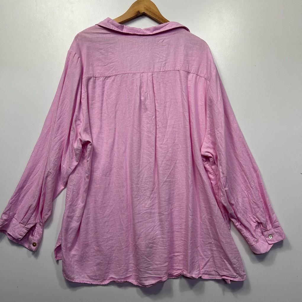 Suzanne Grae Linen Pink Linen Shirt - Size 24