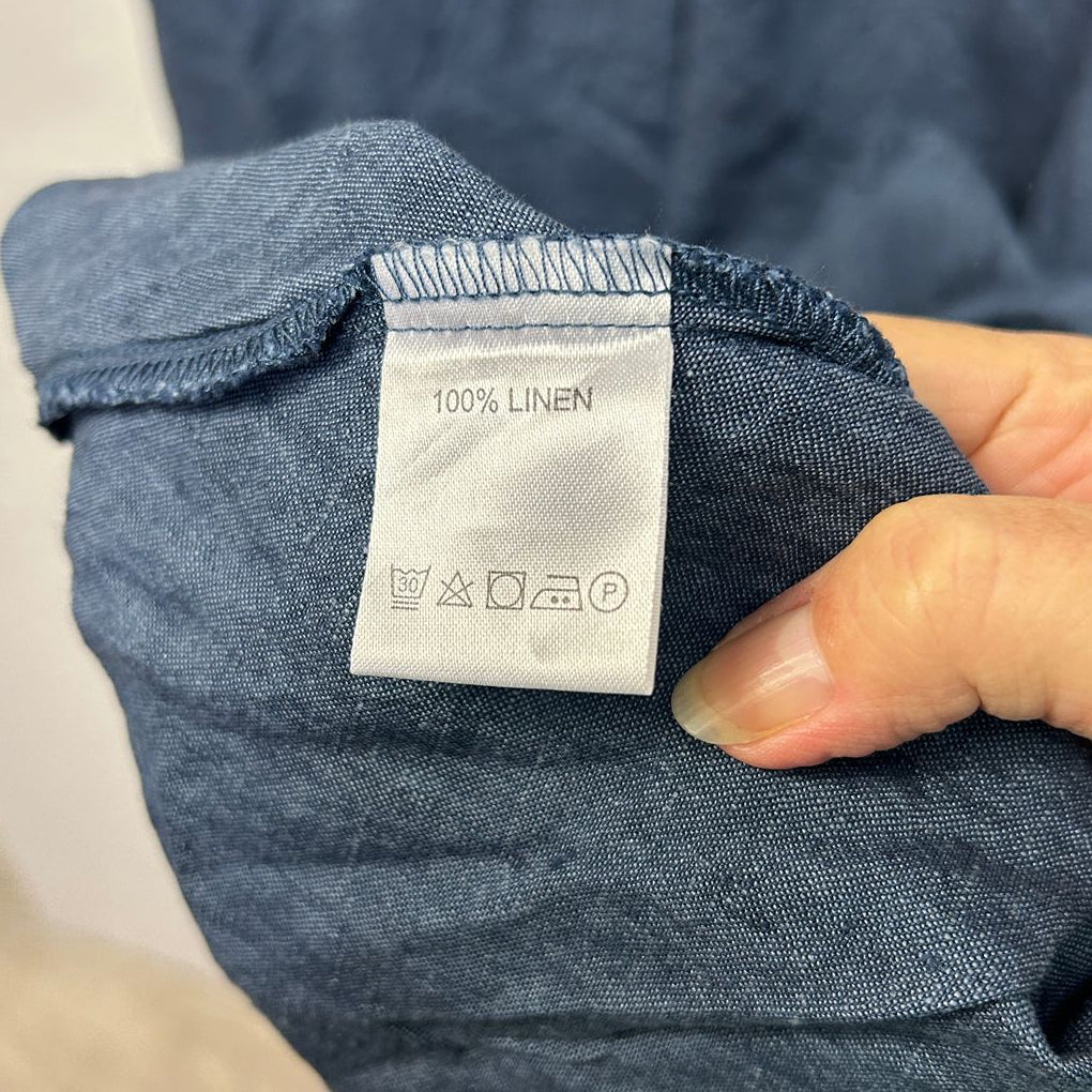 Eva's Sunday Asymmetric Linen Top - Size Large