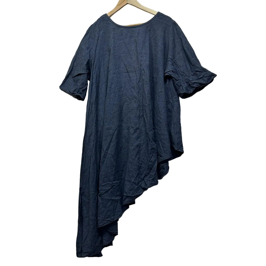 Eva's Sunday Asymmetric Linen Top - Size Large