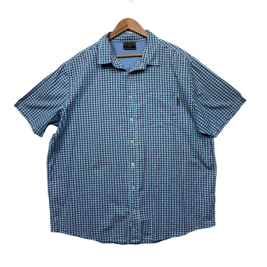 Joe & Co Mens Shirt Size 4XL Blue Short Sleeve Check