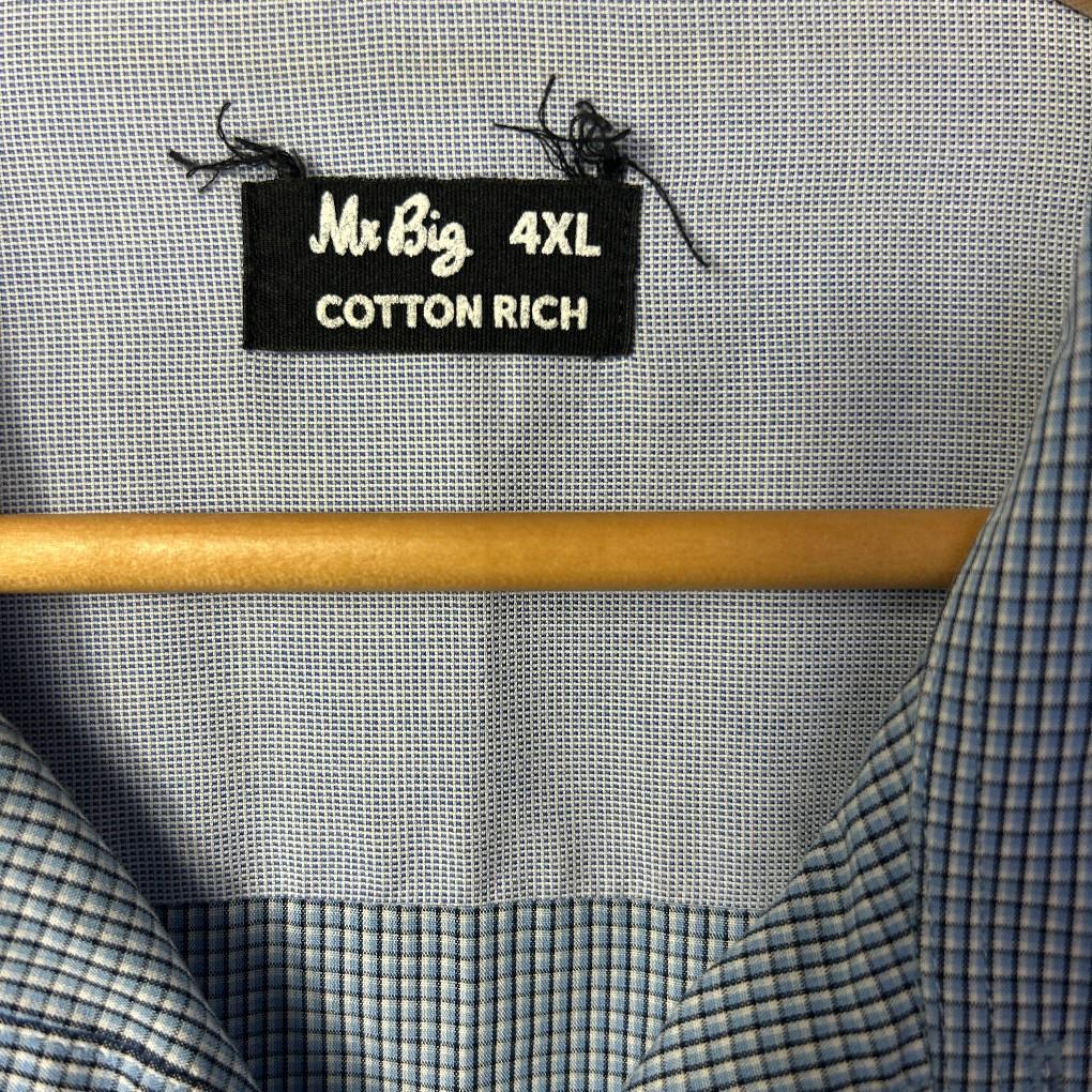 Mr Big Blue Cotton Shirt - Size 4XL