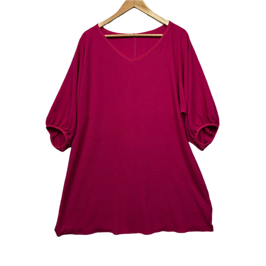 Shein Curve Top Size 16 0XL Pink 3/4 Sleeve