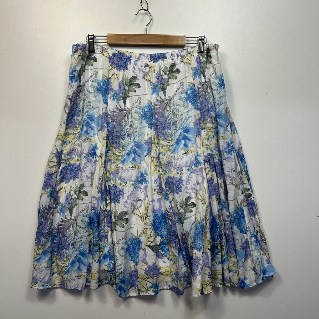 Noni B Blue Floral Skirt - Size L