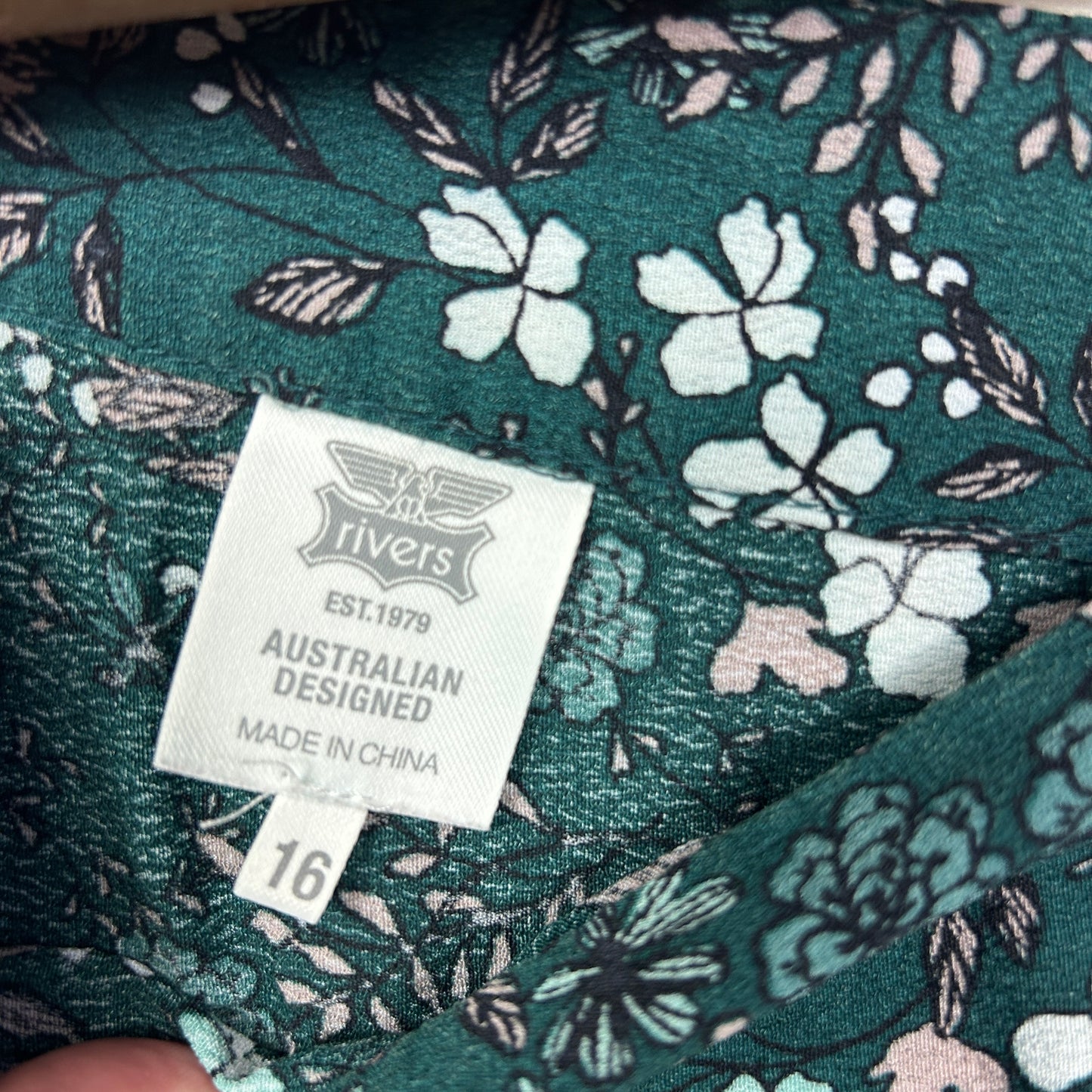 Rivers Green Floral Midi Boho Skirt - Size 16