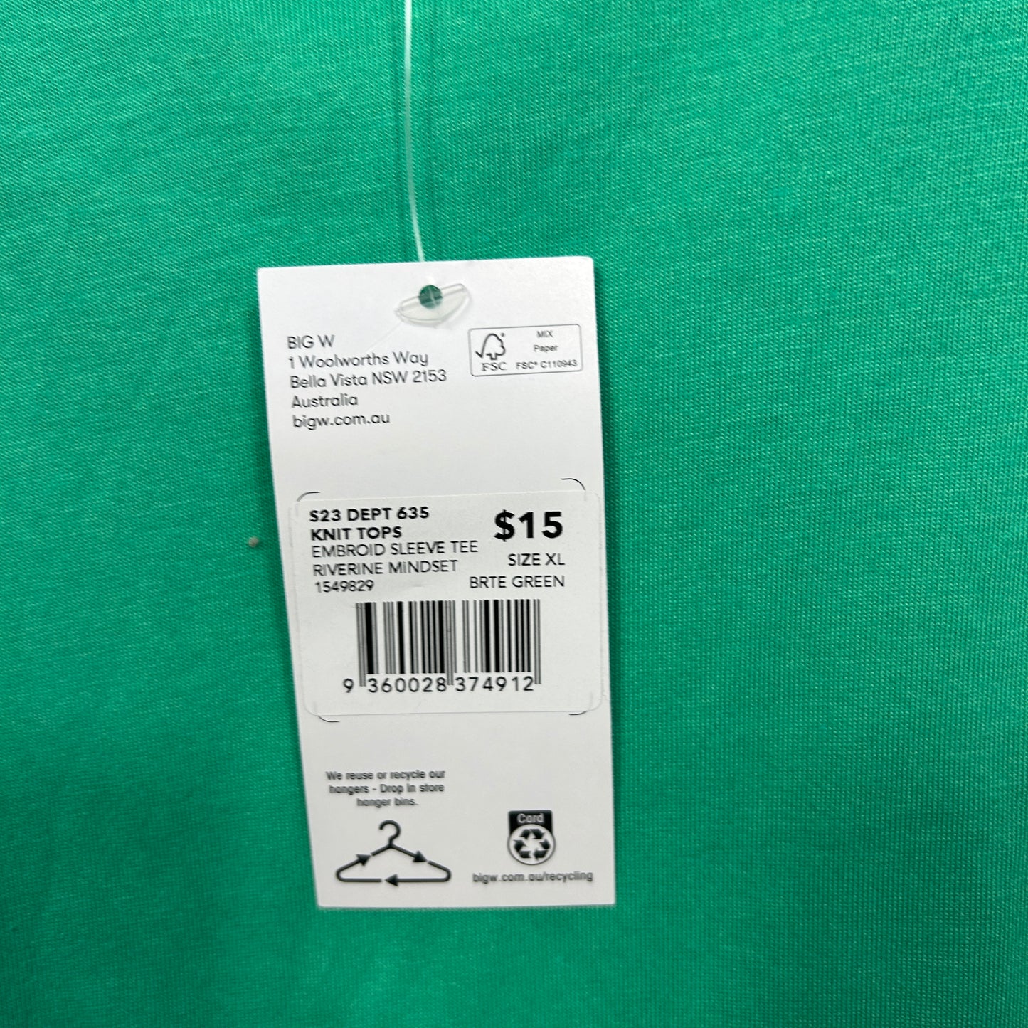 &me Green Embroidered Sleeve Top - Size XL