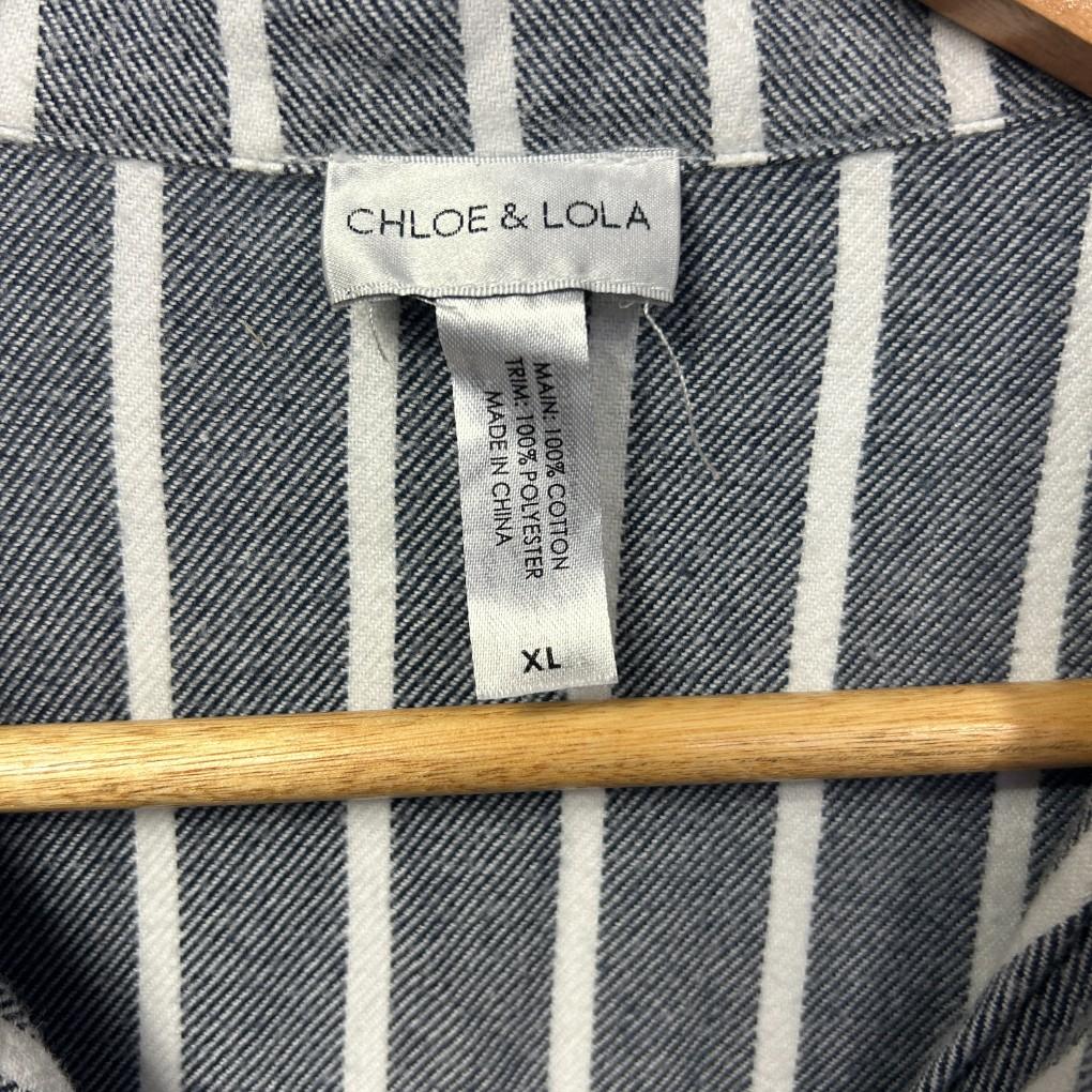 Chloe & Lola Grey Cotton PJ Sleep Shirt - Size XL