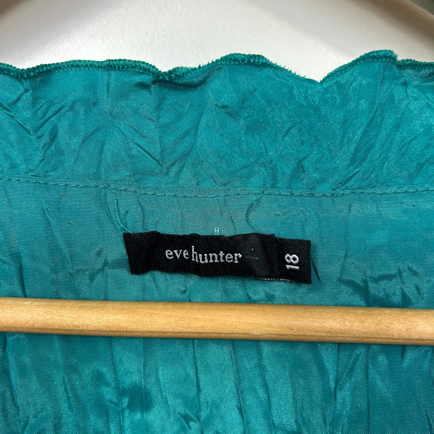 Eve Hunter Teal Ruffle Trim Evening Top - Size 18