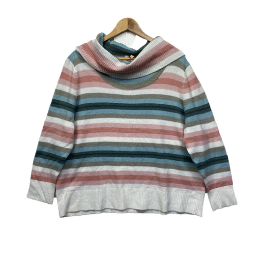 Millers Jumper Size 2XL 18 Multicoloured Striped Cowl Neckline