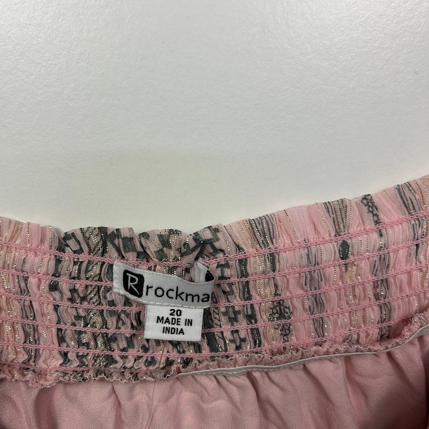 Rockmans Pink Multicoloured Lurex Top - Size 20