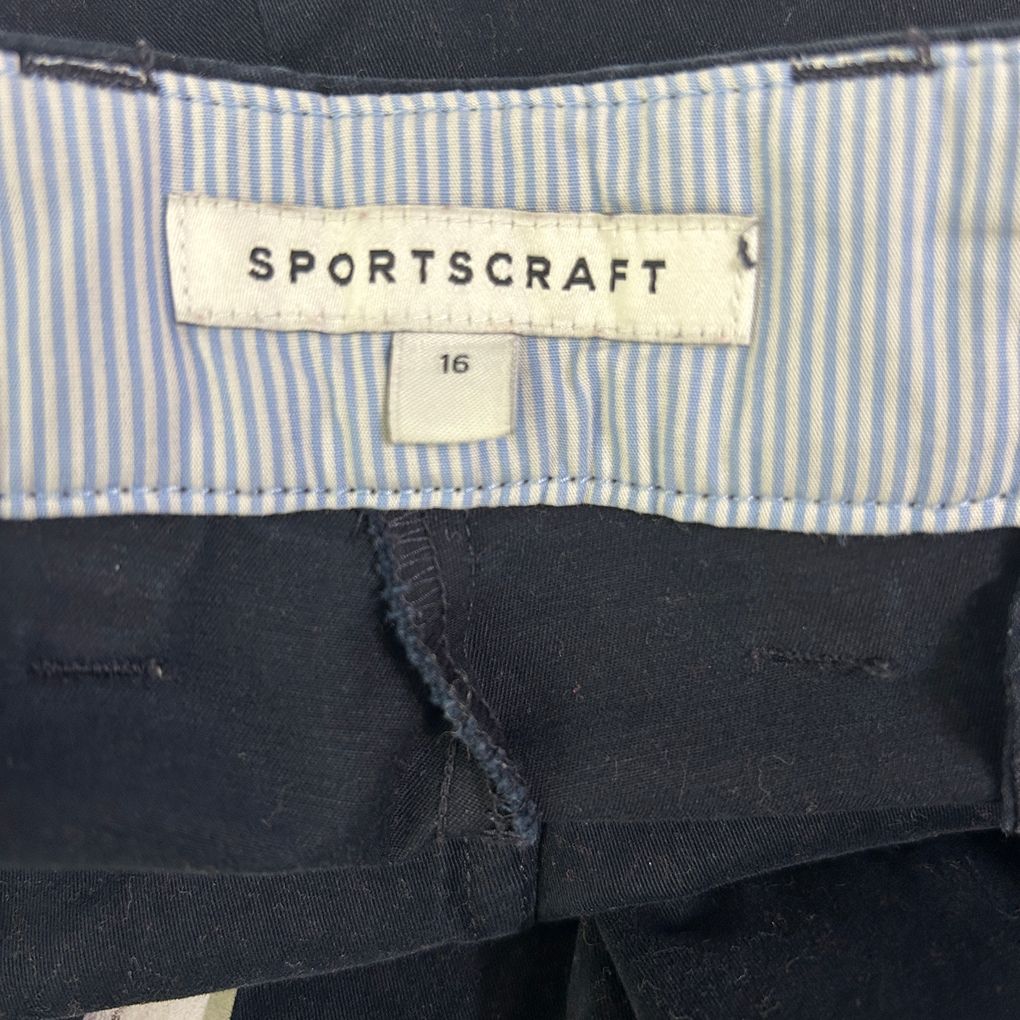 Sportscraft Navy Cotton Pants - Size 16
