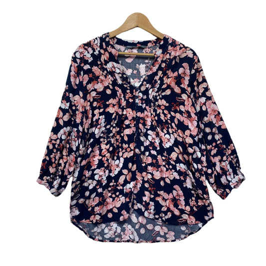 Katies Top Size 14 Large Multicoloured Floral Long Sleeve