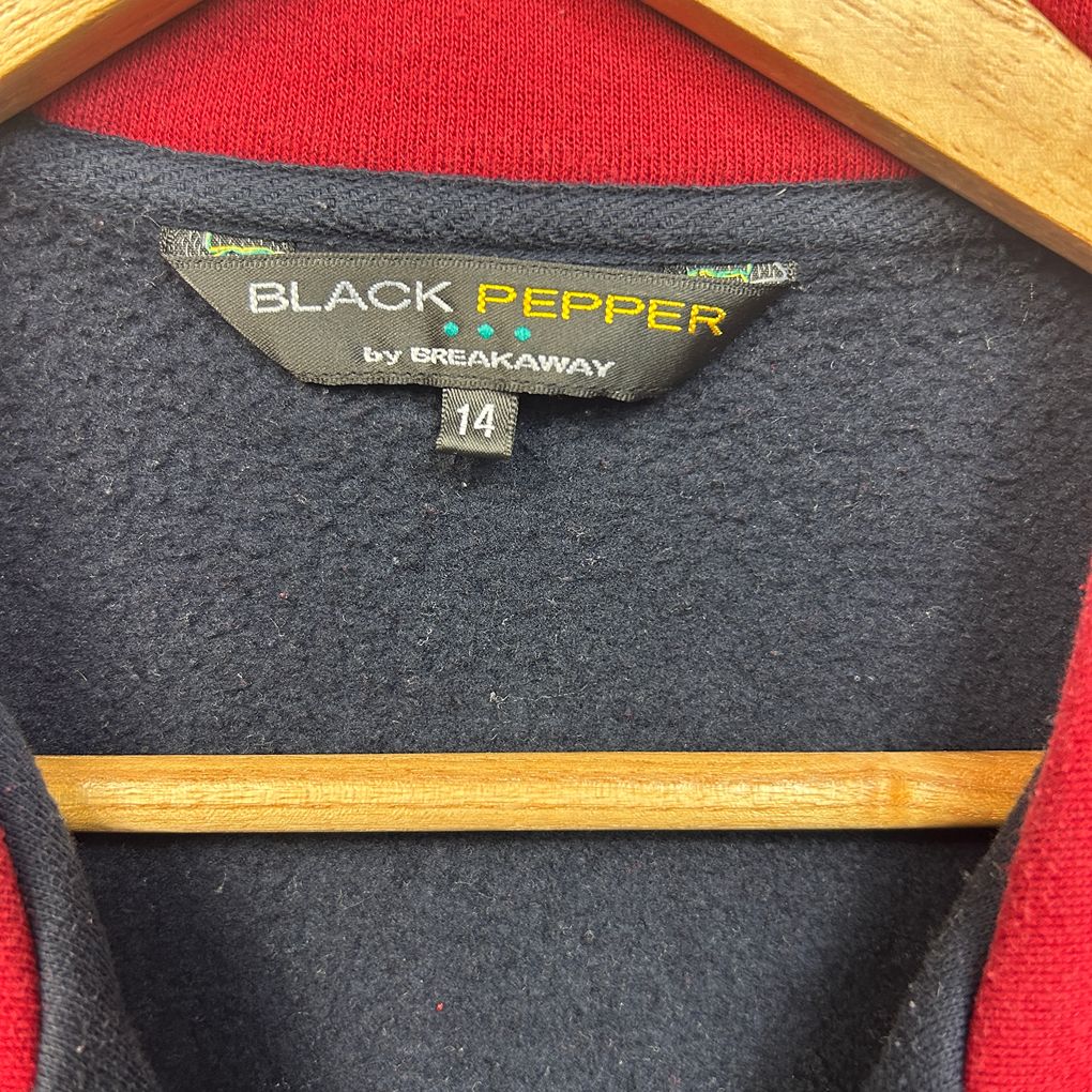 Black Pepper Full Zipper Jumper Jacket - Size 14