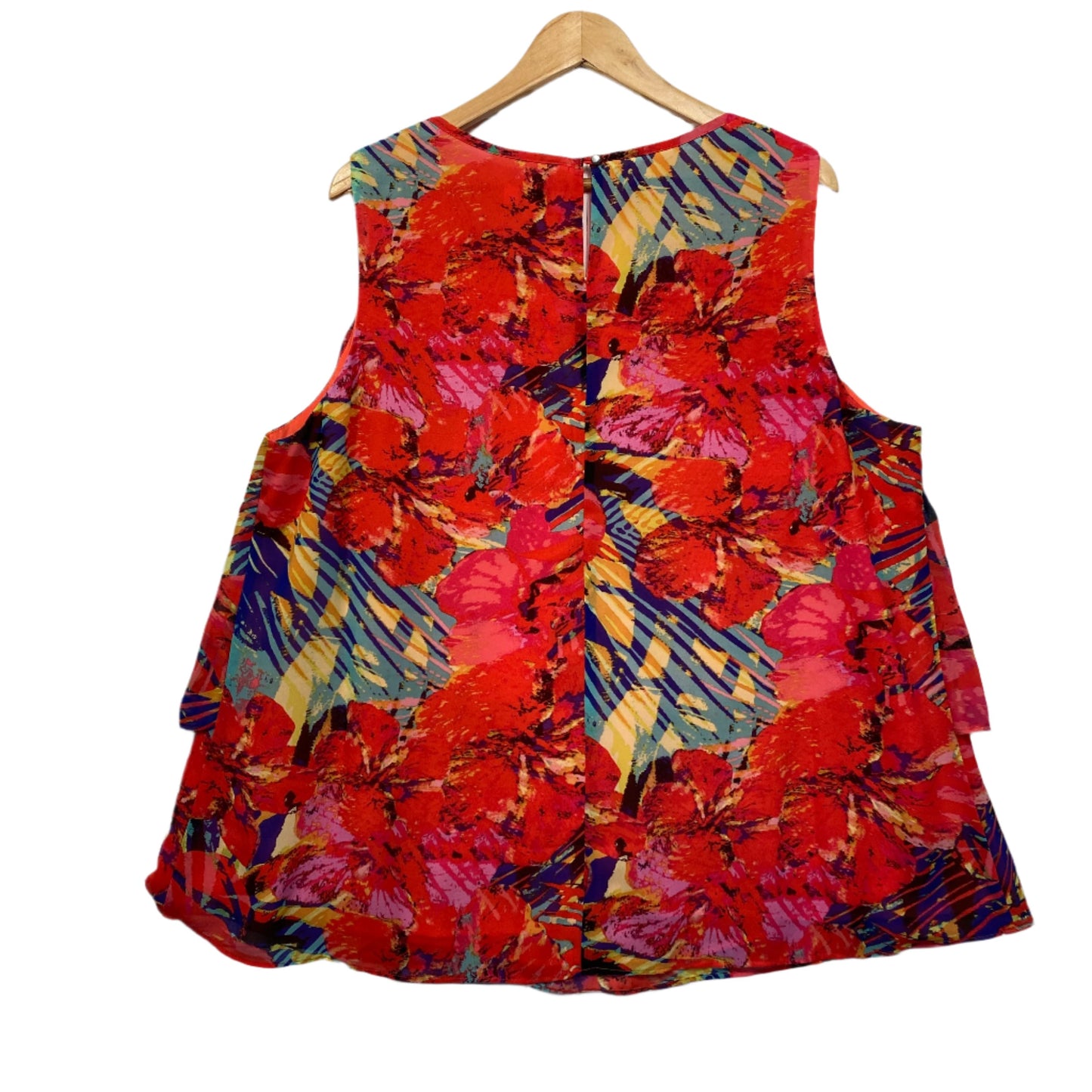 Beme Top Size 20 Plus Sleeveless Multicoloured Floral