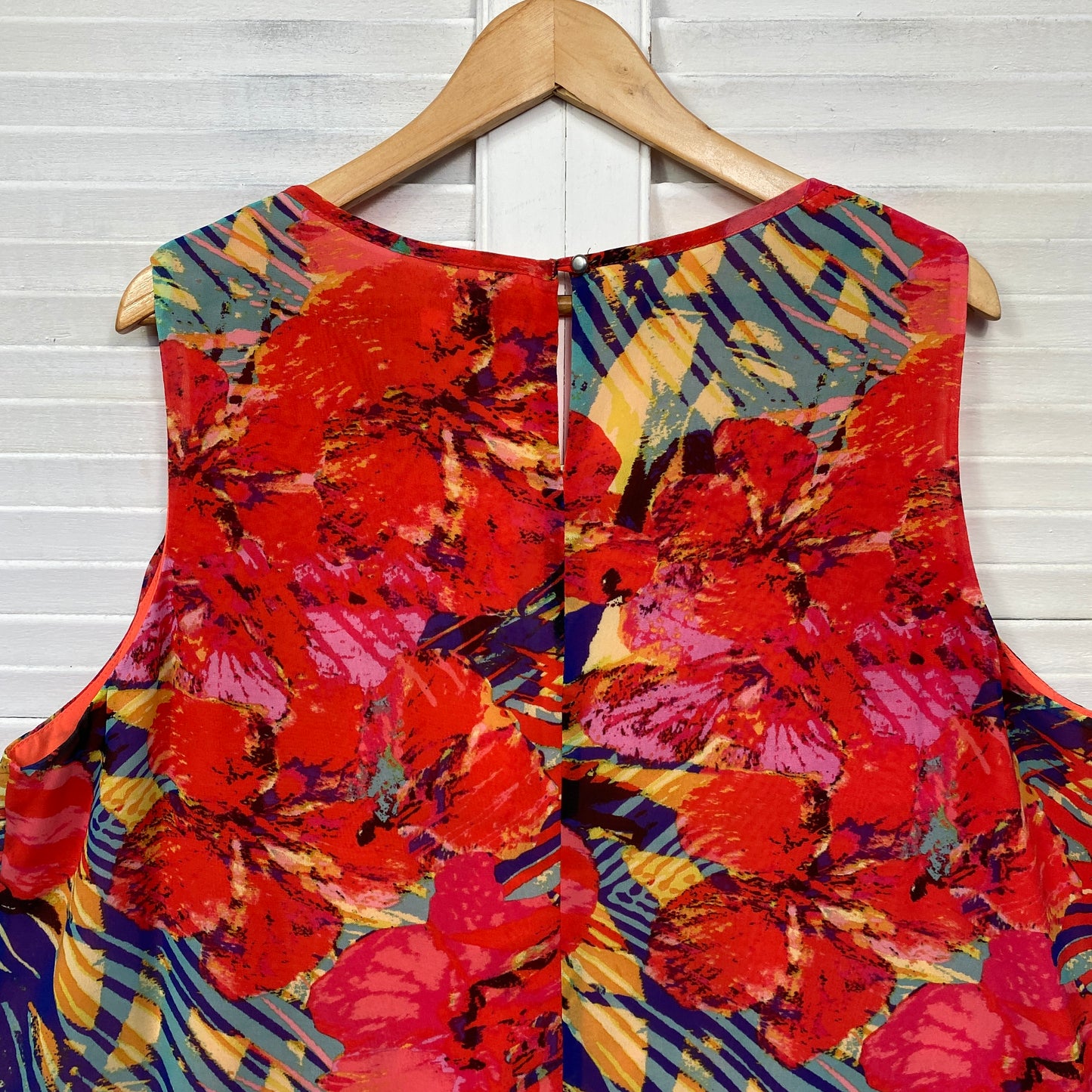 Beme Top Size 20 Plus Sleeveless Multicoloured Floral