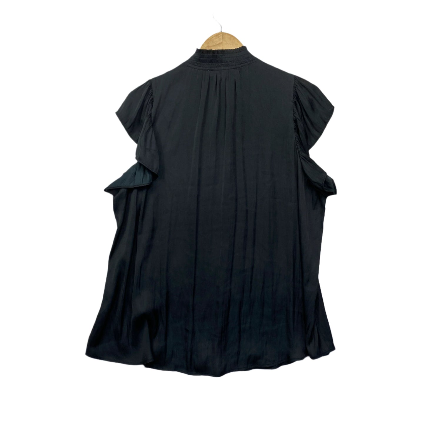 Preview Top Size 20 Plus Black Ruffle Sleeve High Neck Office