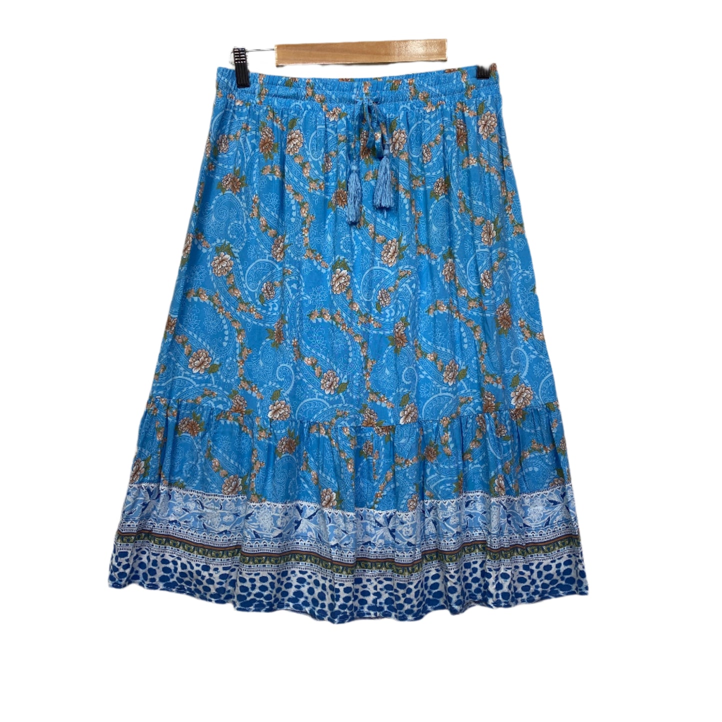 Salty Bright Maxi Skirt Size 16 Blue Floral Boho