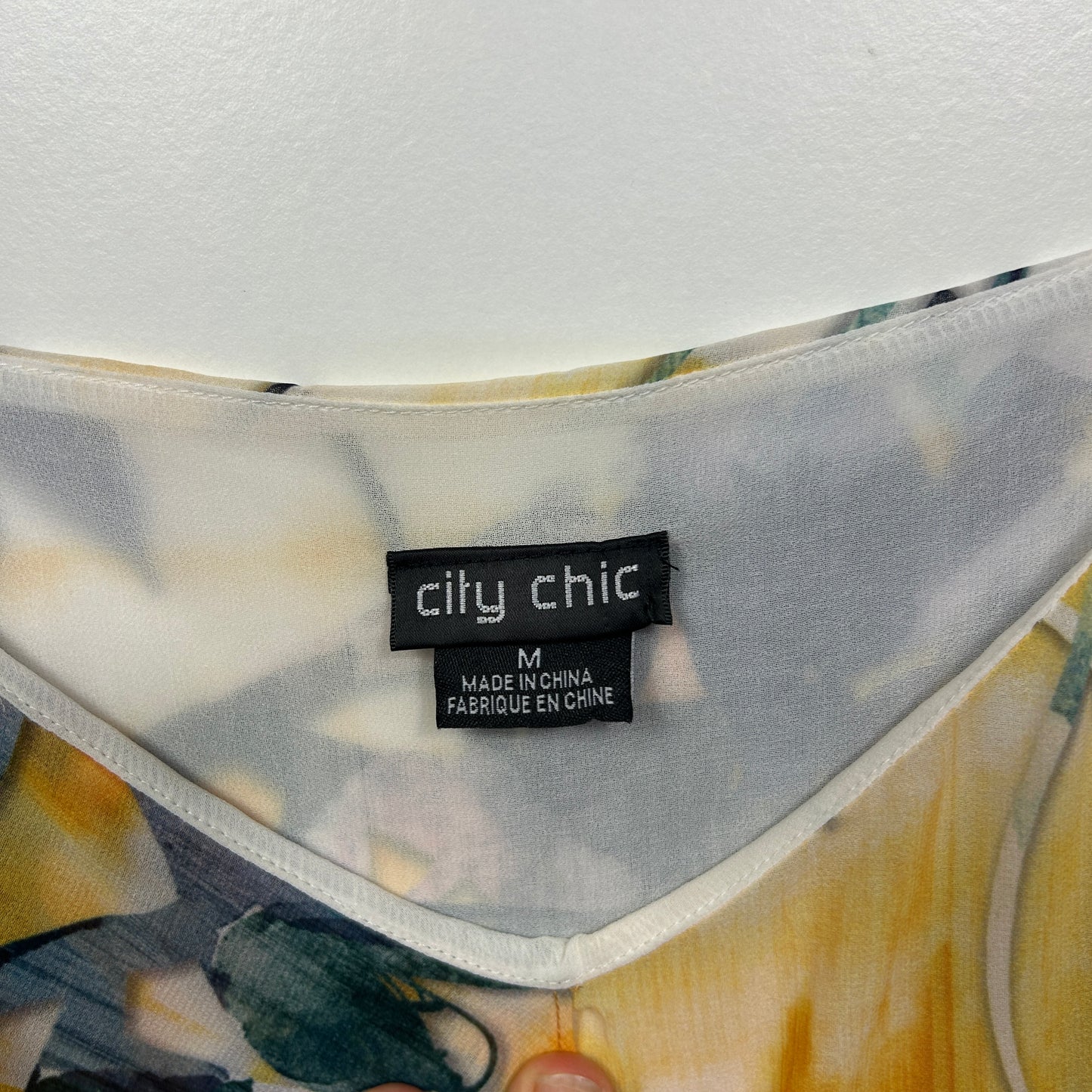 City Chic Multicoloured Cold Shoulder Top - Size 18/M
