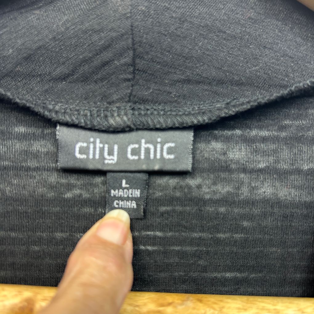 City Chic Black Top Kimono - Size 20L