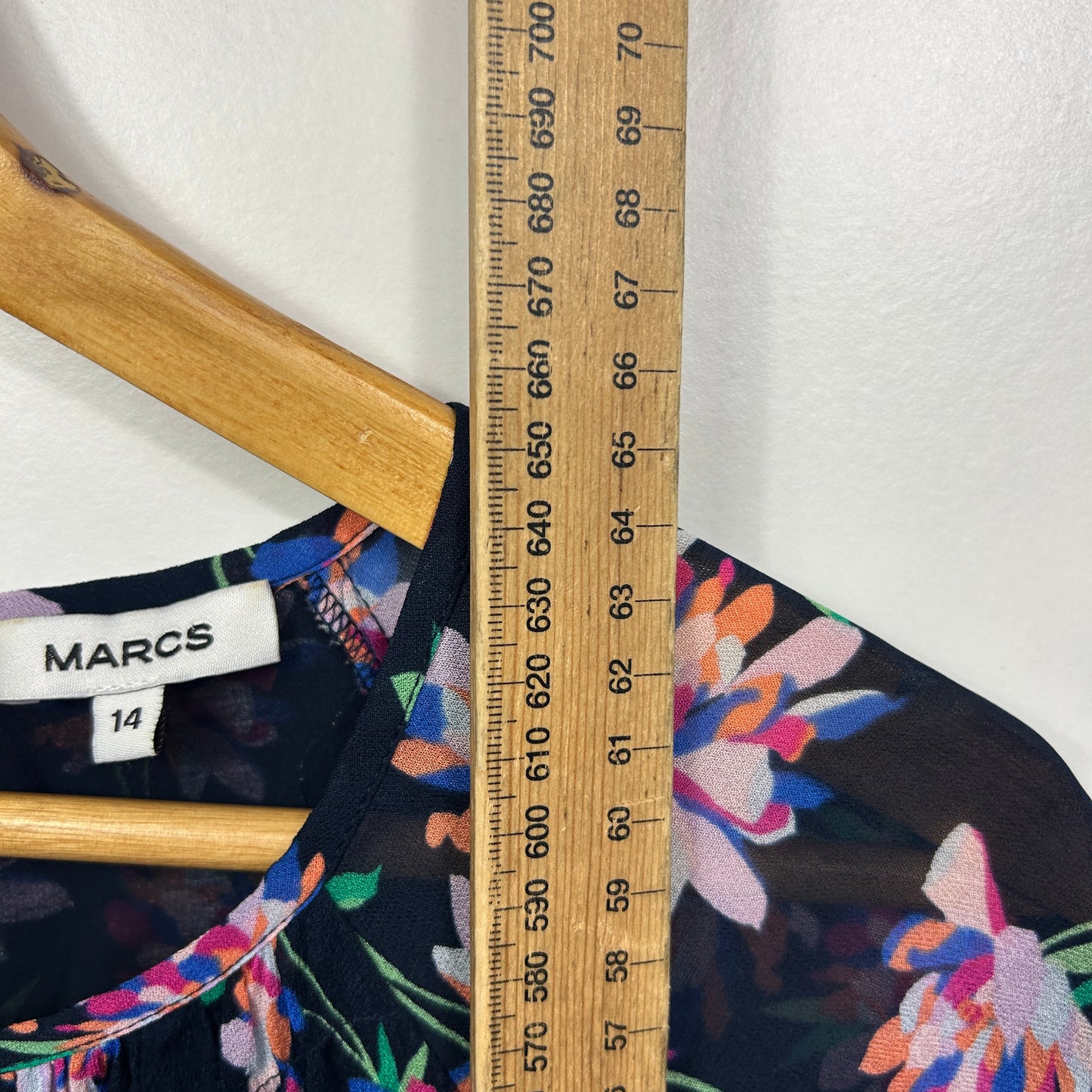 Marcs Navy Multicoloured Floral Top - Size 14