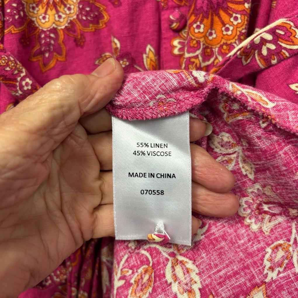Sportsgirl Pink Linen Dress - Size 16