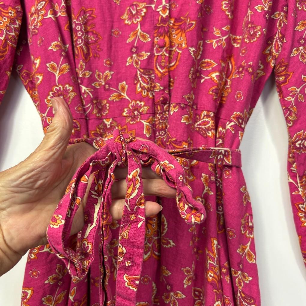 Sportsgirl Pink Linen Dress - Size 16