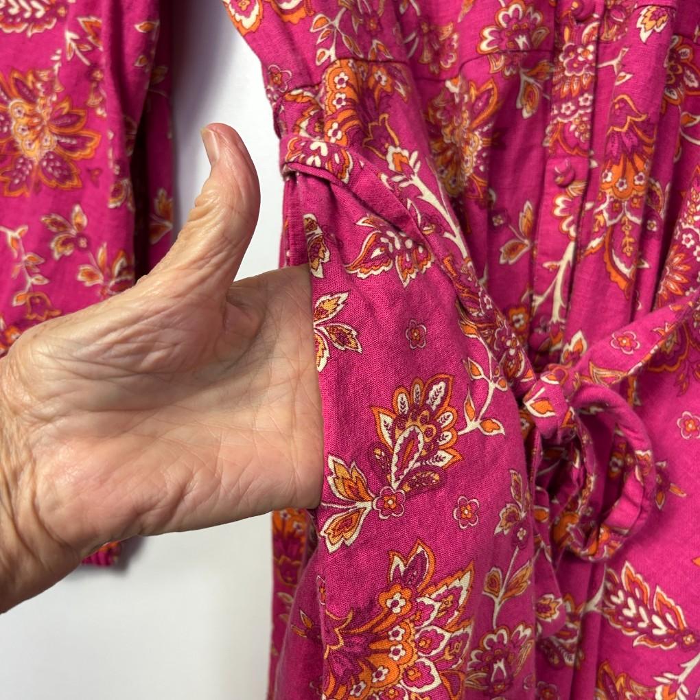 Sportsgirl Pink Linen Dress - Size 16