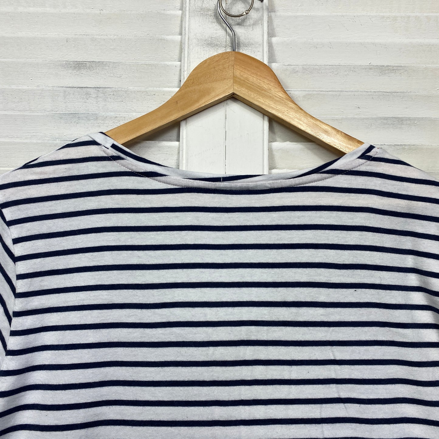 Autograph Top Tshirt Size 22 Plus Navy White Striped Casual